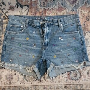 AE Pride Embroidered Denim Shorts